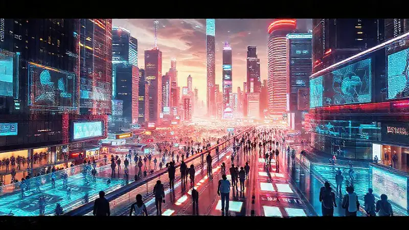 Una ciudad futurista y tecnológicamente avanzada