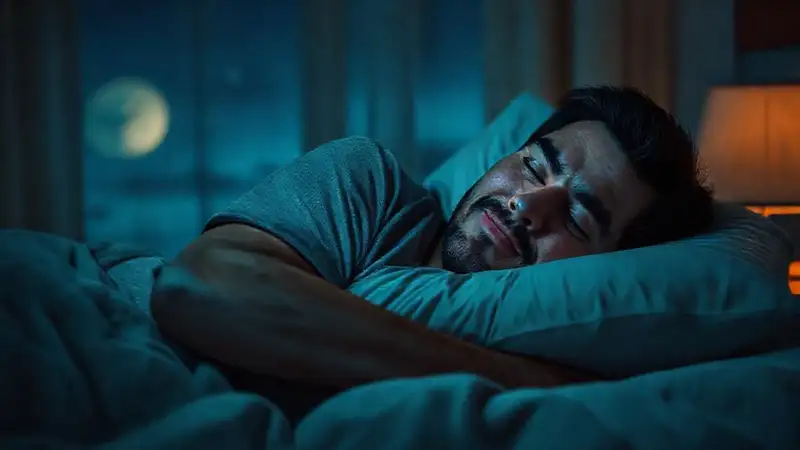 Un hombre dormido en un ambiente sereno