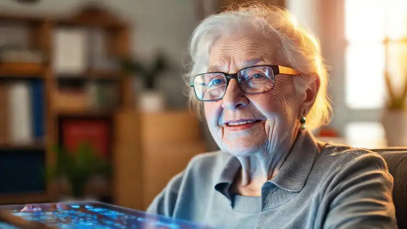 Una anciana aprende digitalmente