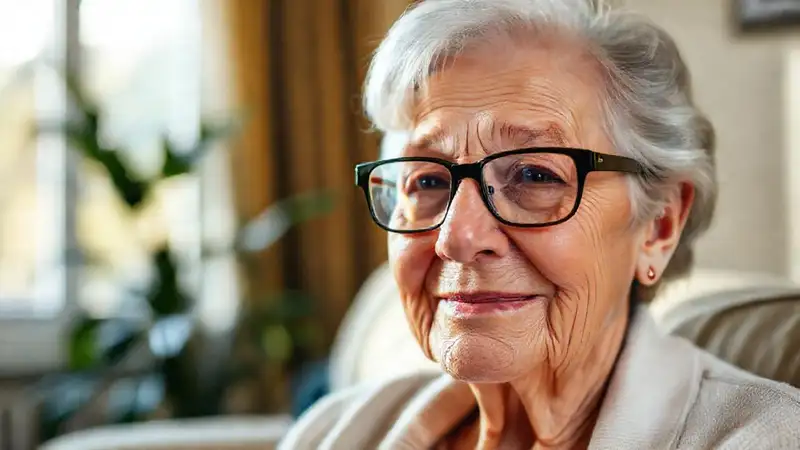 Una anciana lee en paz