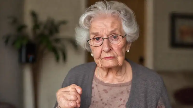 Una anciana usa sensores discretos y seguros