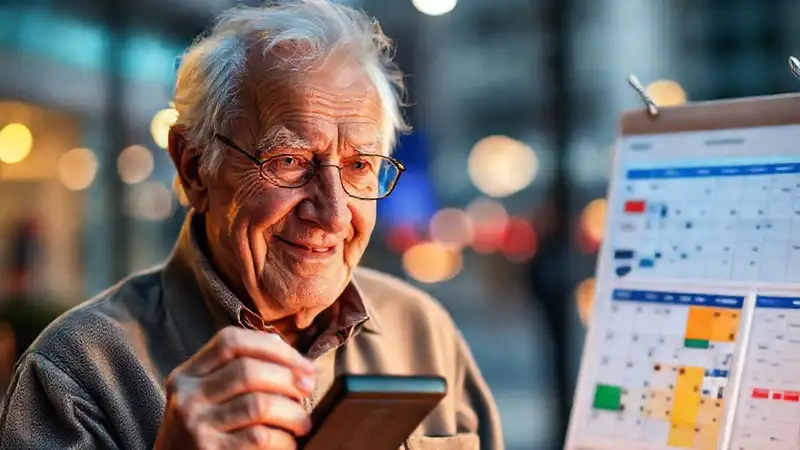 Un anciano usa GPS con calma