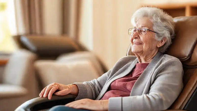Una anciana disfruta de un masaje relajante