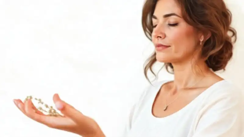 Mujer serena medita en calma