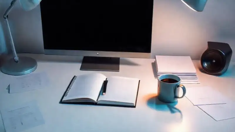 Un escritorio minimalista evoca concentración digital