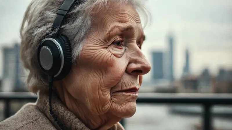 Mujer mayor reflexiva