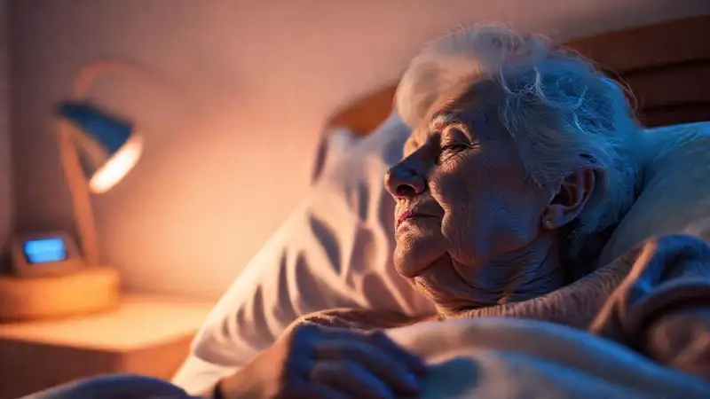 Una anciana duerme tranquilamente con tecnología cuidada