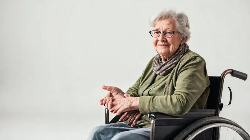 Mujer mayor recibe ayuda con calma