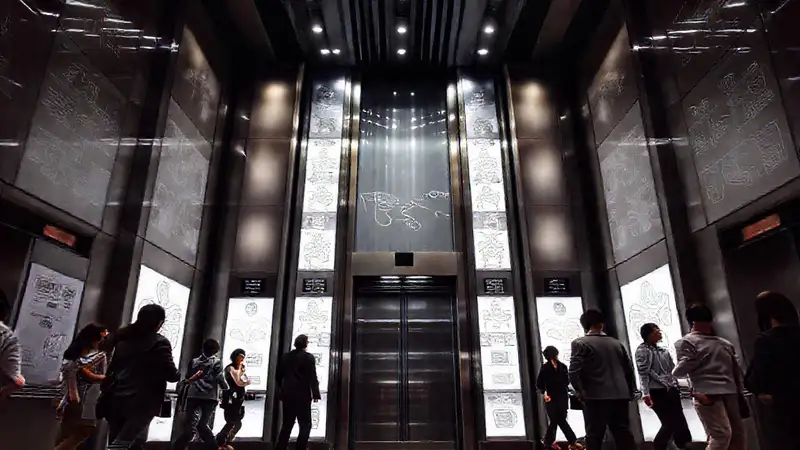 Elevadores modernos: diseño eficiente e iluminado