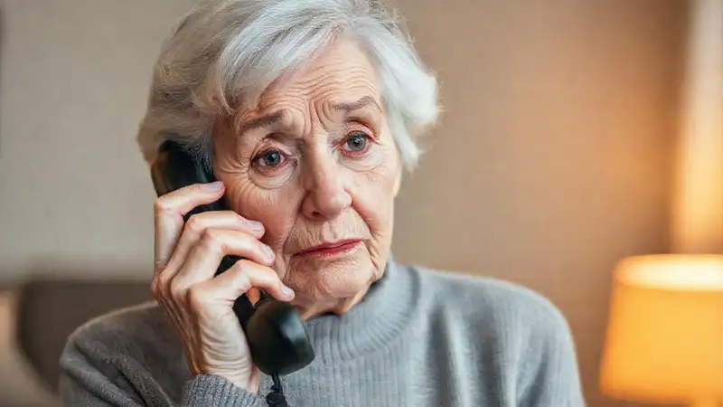 Una anciana confusa presiona el botón de emergencia