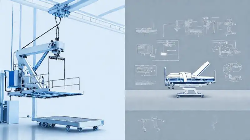 Diagrama técnico compara equipos hospitalarios