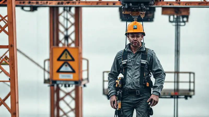 Trabajador seguro en entorno industrial