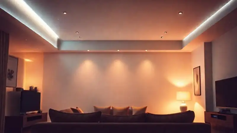 Un salón moderno irradia una atmósfera acogedora
