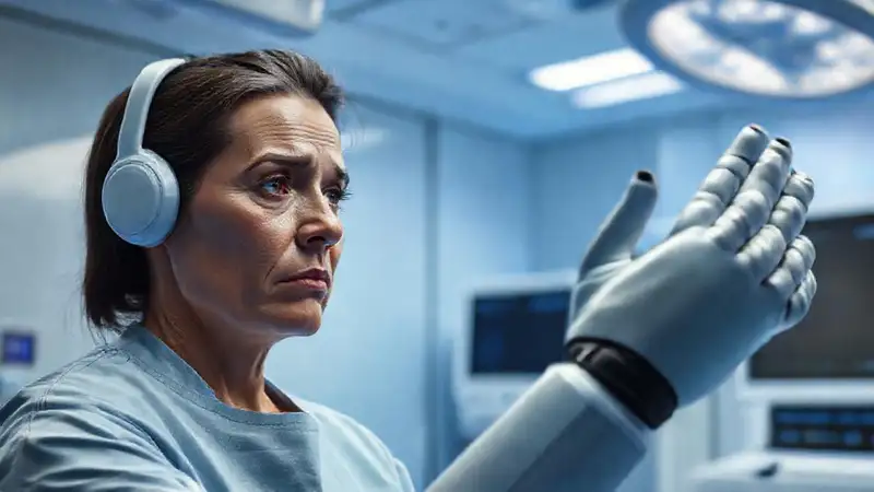 Un paciente espera en un consultorio robótico