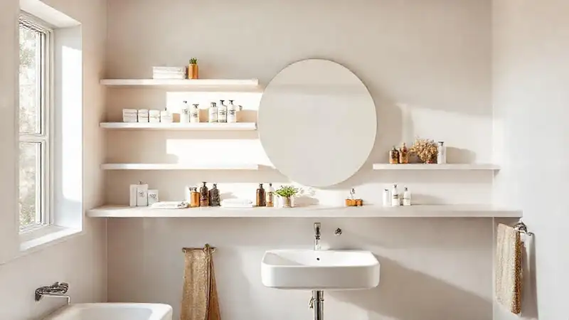 Un baño minimalista y sereno