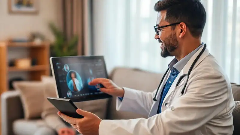 El médico visita en casa con tecnología