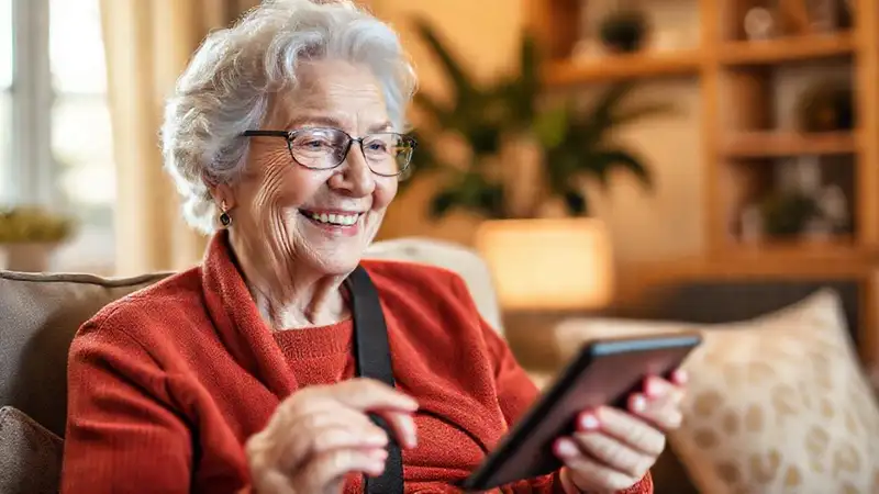 Una anciana disfruta de GPS accesible