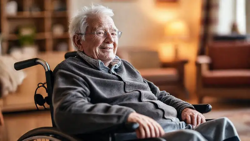 Un anciano encuentra serenidad en su hogar