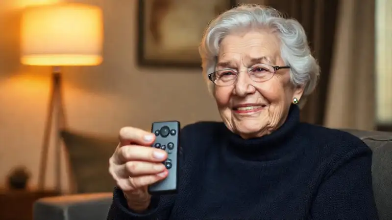 Una anciana sonríe