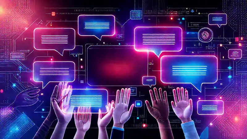 Interfaz futurista digital, vibrante y limpia