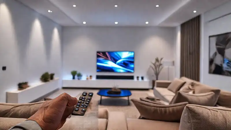 Un salón moderno y minimalista es luminoso