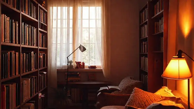 Un rincón de lectura acogedor y sereno