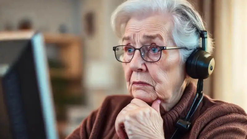 Tecnología asiste a una mujer confusa