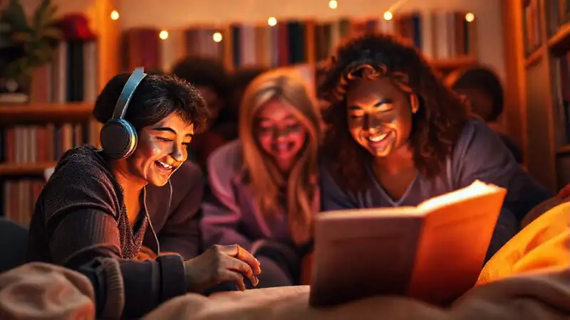 Audiobook accesible ilumina una lectura serena