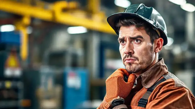 Trabajador industrial enfrenta riesgo ergonómico