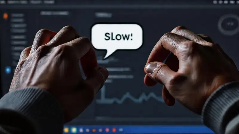 Manos ajustan configuración técnica en calma
