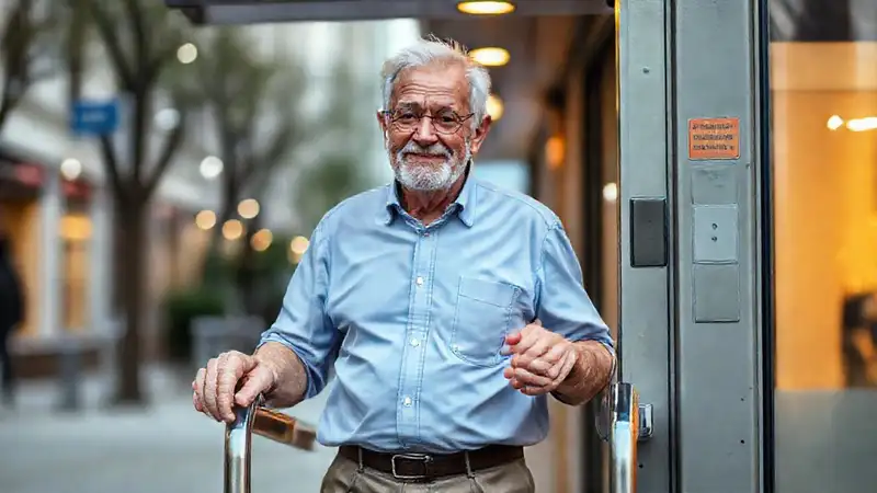 Un anciano recibe ayuda con cuidado