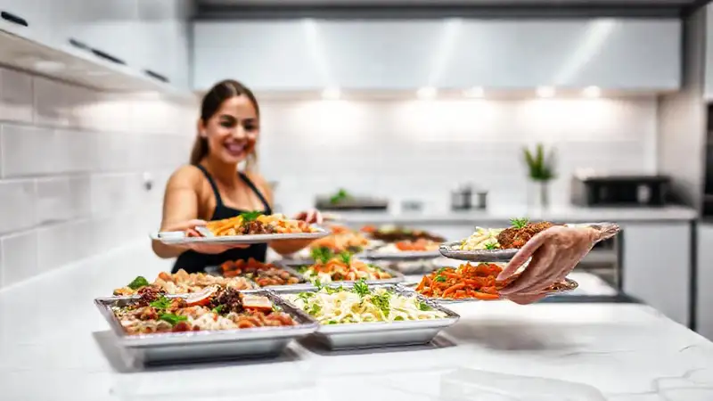 Cocina moderna sirve comida con alegría