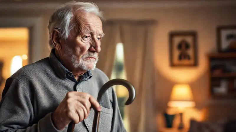 Un anciano seguro encuentra hogar tranquilo