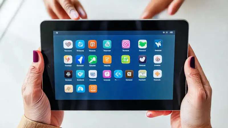 Tecnología moderna en pantalla brillante