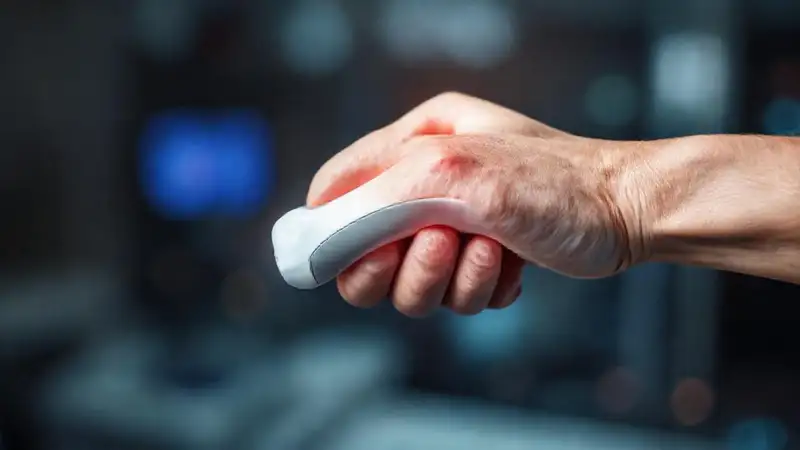 Mano ergonómica alivia y enfoca