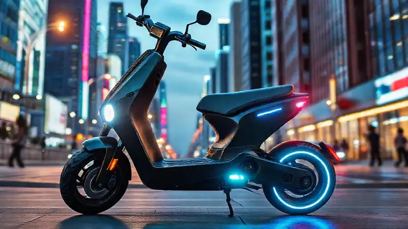 Un scooter futurista desliza silenciosamente