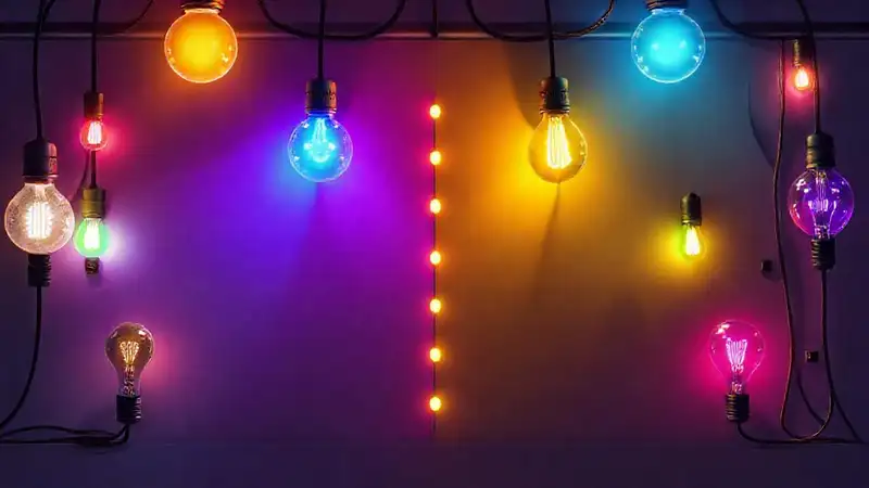 Luces LED contrastan con iluminación tradicional