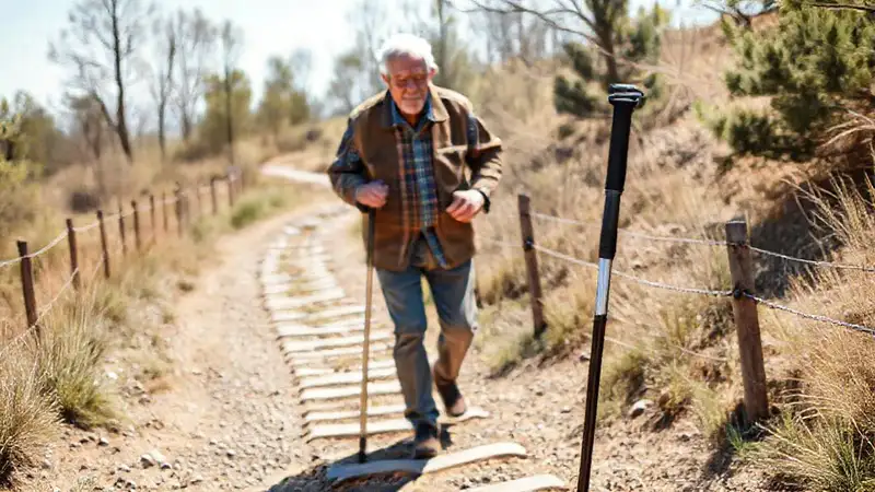 Un anciano seguro domina terrenos diversos