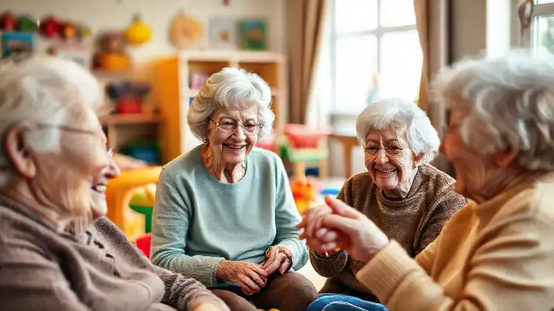 Adultos mayores disfrutan un ambiente cálido y feliz