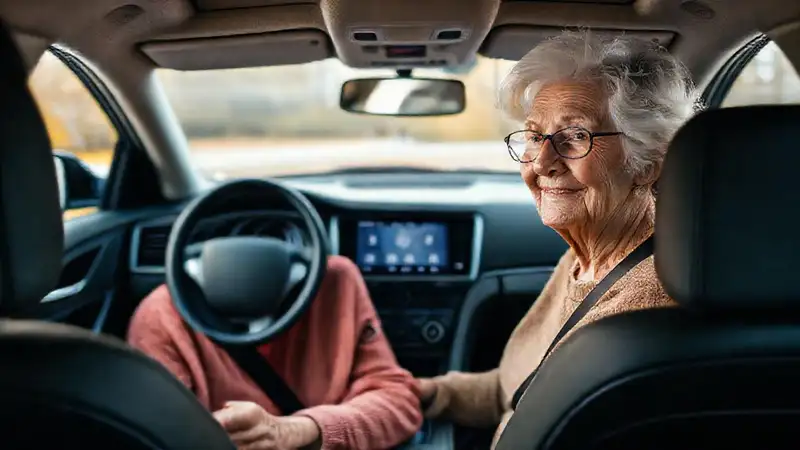 Una anciana encuentra un coche intuitivo