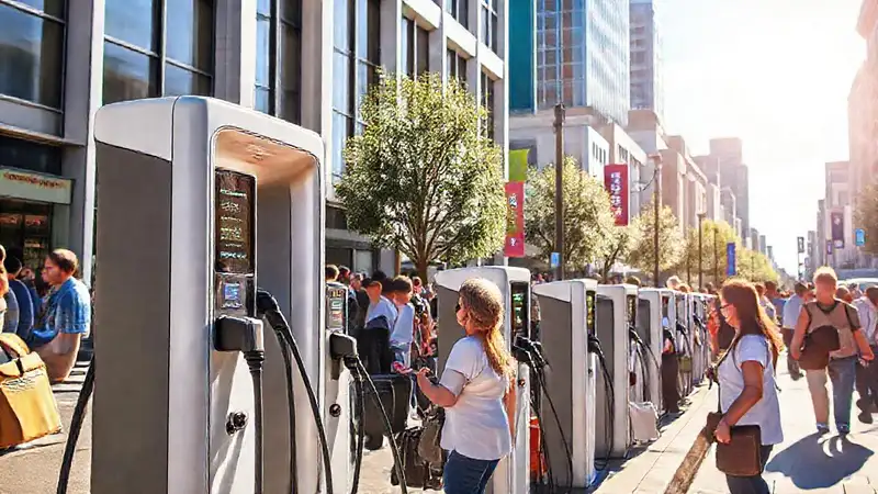 Estaciones de carga urbanas ofrecen energía moderna