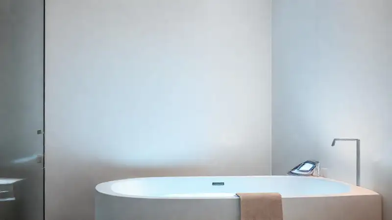 Un baño minimalista ofrece bienestar digital seguro