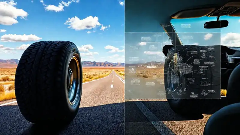 Un coche explora un paisaje soleado