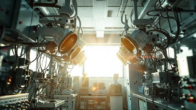 Laboratorio moderno con luz realista