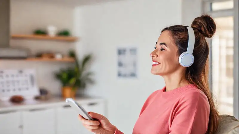 Una mujer inteligente domina un hogar moderno